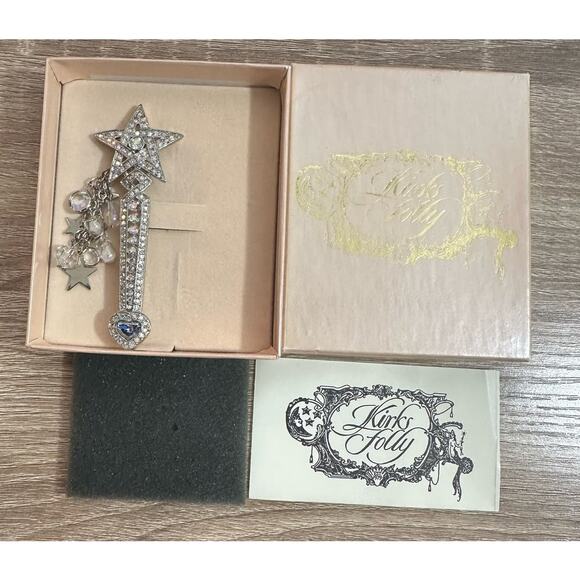 Kirks Folly Remember The Magic Wand Silver Tone Dangle Brooch Pin Vintage New - Picture 7 of 8